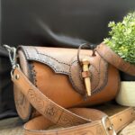 Hand-Engraved Leather Cylinder Sling Bag – Rakaposhi Crafter Edition
